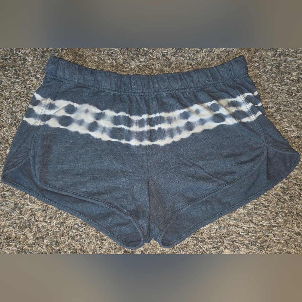 Women’s Blue Tie-Dye Waistband Lounge Shorts